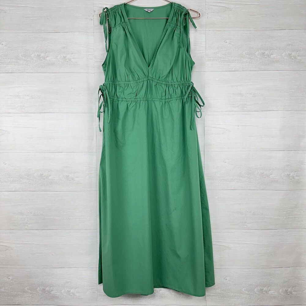 Rails Constantine Midi Dress Kelly Green Size Large Sleeveless Cinched Waist - Picture 2 of 16